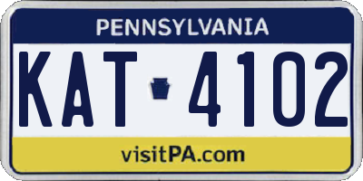 PA license plate KAT4102