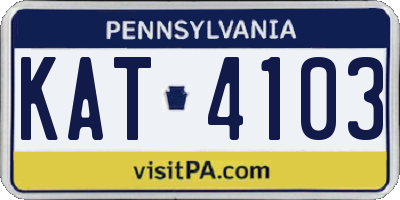 PA license plate KAT4103