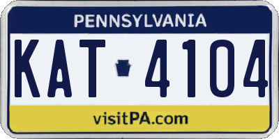 PA license plate KAT4104