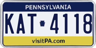 PA license plate KAT4118