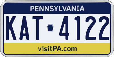 PA license plate KAT4122