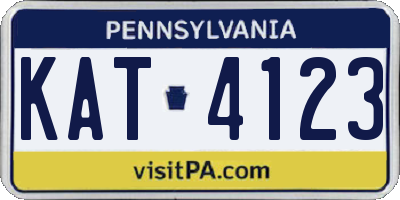 PA license plate KAT4123