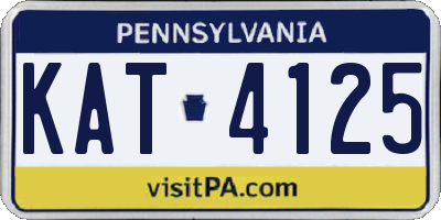 PA license plate KAT4125