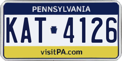 PA license plate KAT4126
