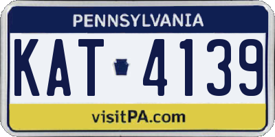 PA license plate KAT4139