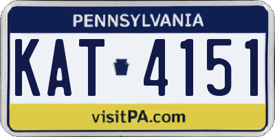 PA license plate KAT4151