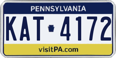 PA license plate KAT4172