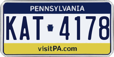 PA license plate KAT4178