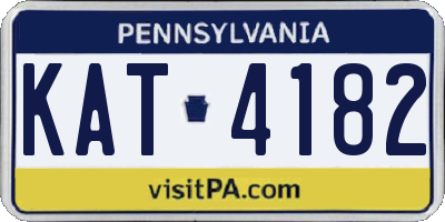PA license plate KAT4182