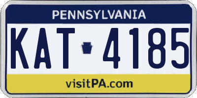 PA license plate KAT4185