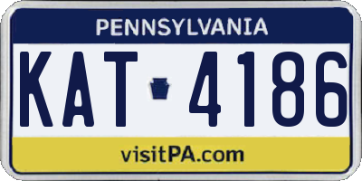PA license plate KAT4186