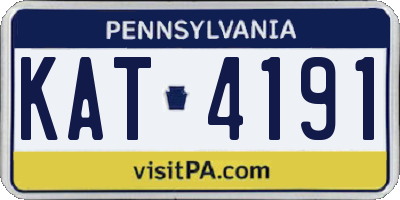 PA license plate KAT4191