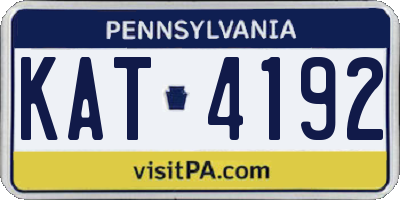 PA license plate KAT4192