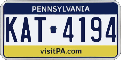 PA license plate KAT4194