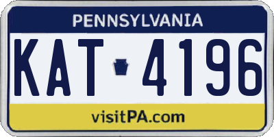 PA license plate KAT4196