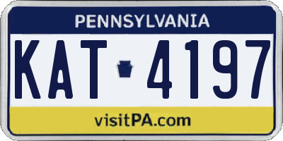 PA license plate KAT4197
