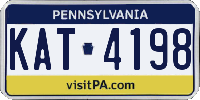 PA license plate KAT4198