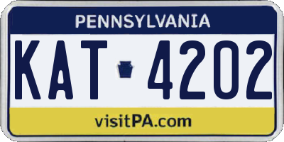 PA license plate KAT4202