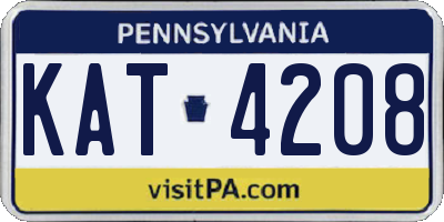PA license plate KAT4208