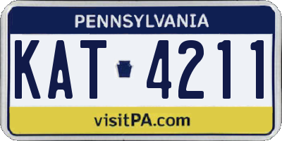 PA license plate KAT4211