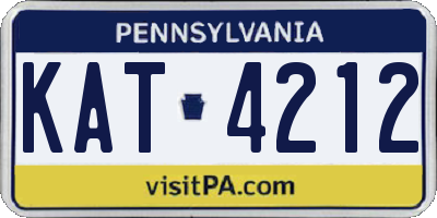PA license plate KAT4212