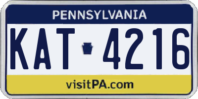 PA license plate KAT4216