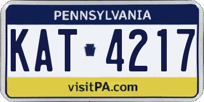 PA license plate KAT4217