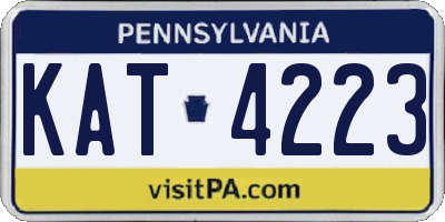 PA license plate KAT4223