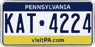 PA license plate KAT4224