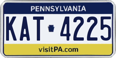 PA license plate KAT4225