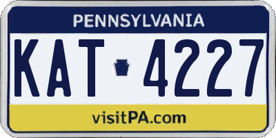 PA license plate KAT4227
