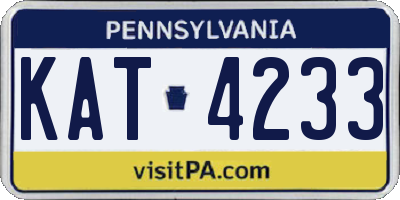 PA license plate KAT4233
