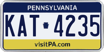 PA license plate KAT4235