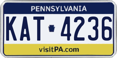 PA license plate KAT4236