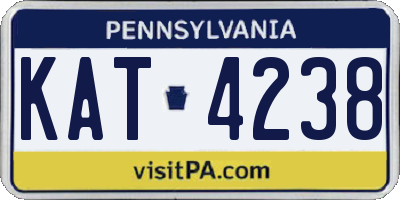 PA license plate KAT4238