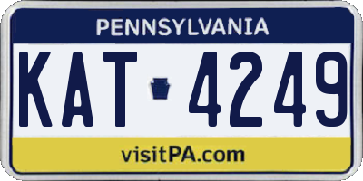 PA license plate KAT4249