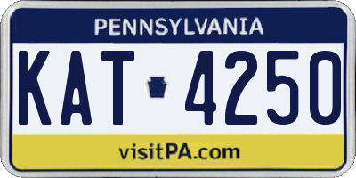 PA license plate KAT4250