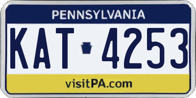 PA license plate KAT4253