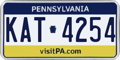 PA license plate KAT4254