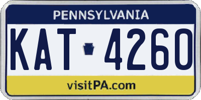 PA license plate KAT4260