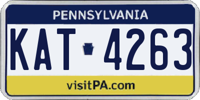 PA license plate KAT4263