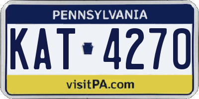 PA license plate KAT4270