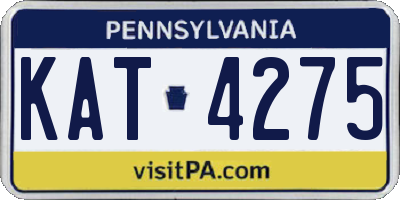 PA license plate KAT4275