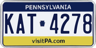 PA license plate KAT4278
