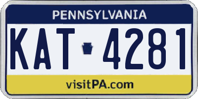 PA license plate KAT4281