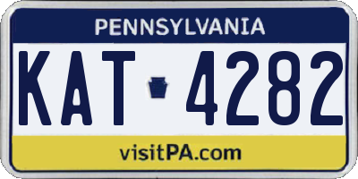PA license plate KAT4282