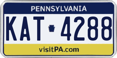 PA license plate KAT4288