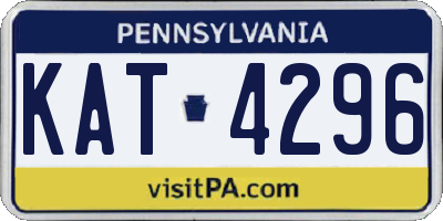 PA license plate KAT4296