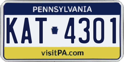 PA license plate KAT4301