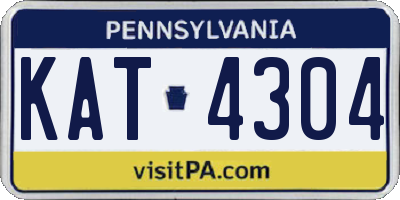 PA license plate KAT4304